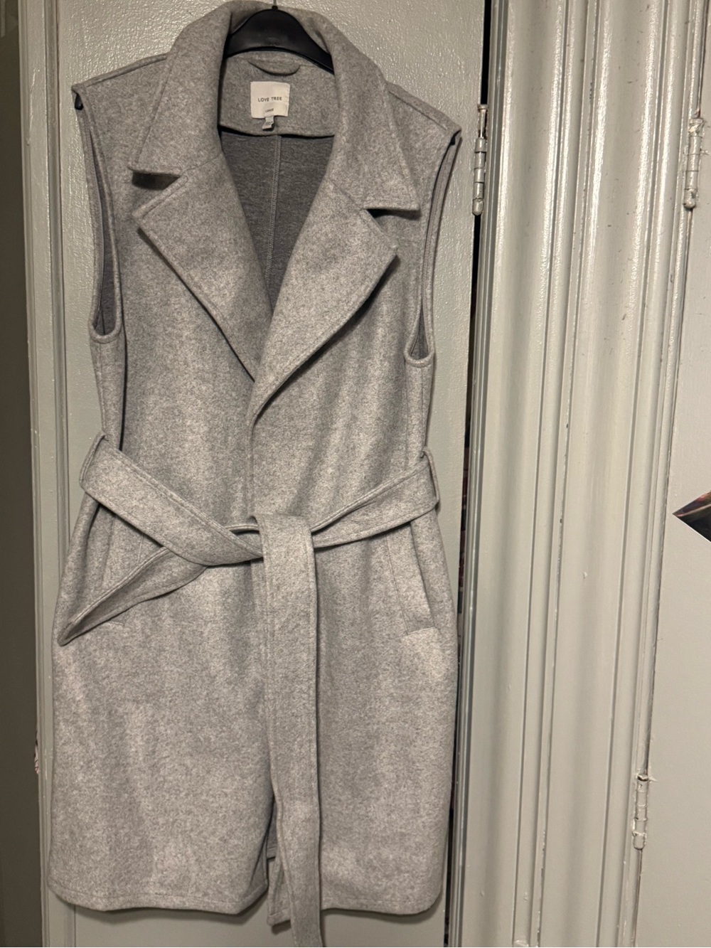 Love Tree Light Gray Sleeveless Belted Jumpsuit